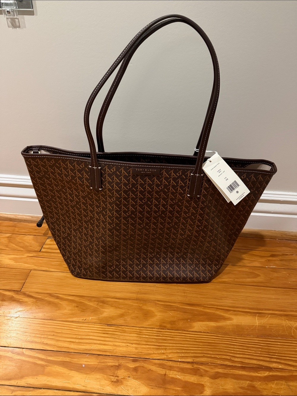 Tory Burch Brown Logo-Print Tote